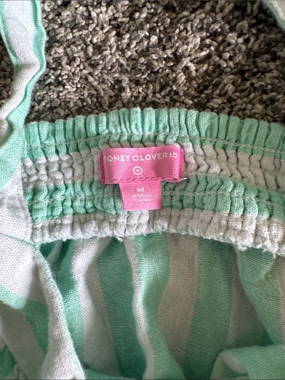 Stoney Clover Lane Mint Green & White Striped Pajama Set - Picture 3 of 3